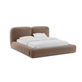 Pat bej inchis din catifea 160 x 200 cm Martina