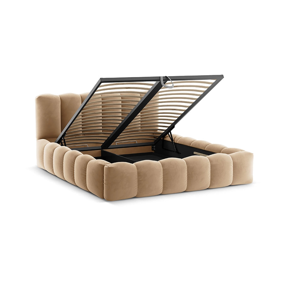 Pat bej sand din catifea 140 x 200 Lupine