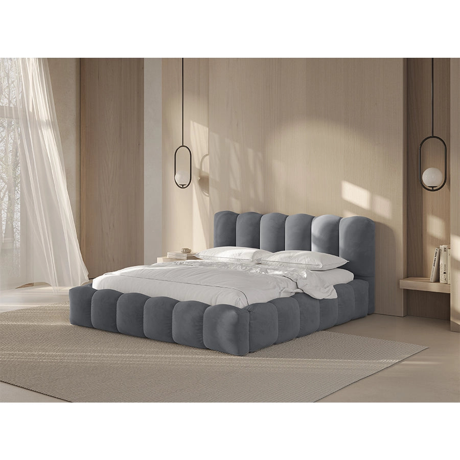 Pat gri din catifea 200 x 200 Lupine