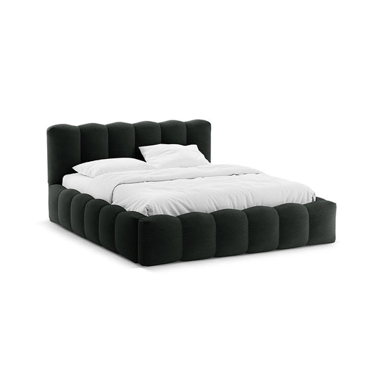 Pat negru 160 x 200 cm Boucle Lupine