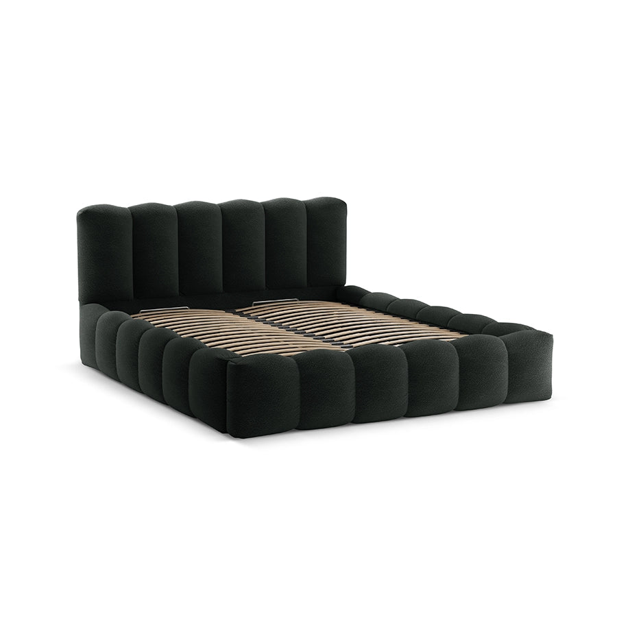 Pat negru 180 x 200 cm Boucle Lupine
