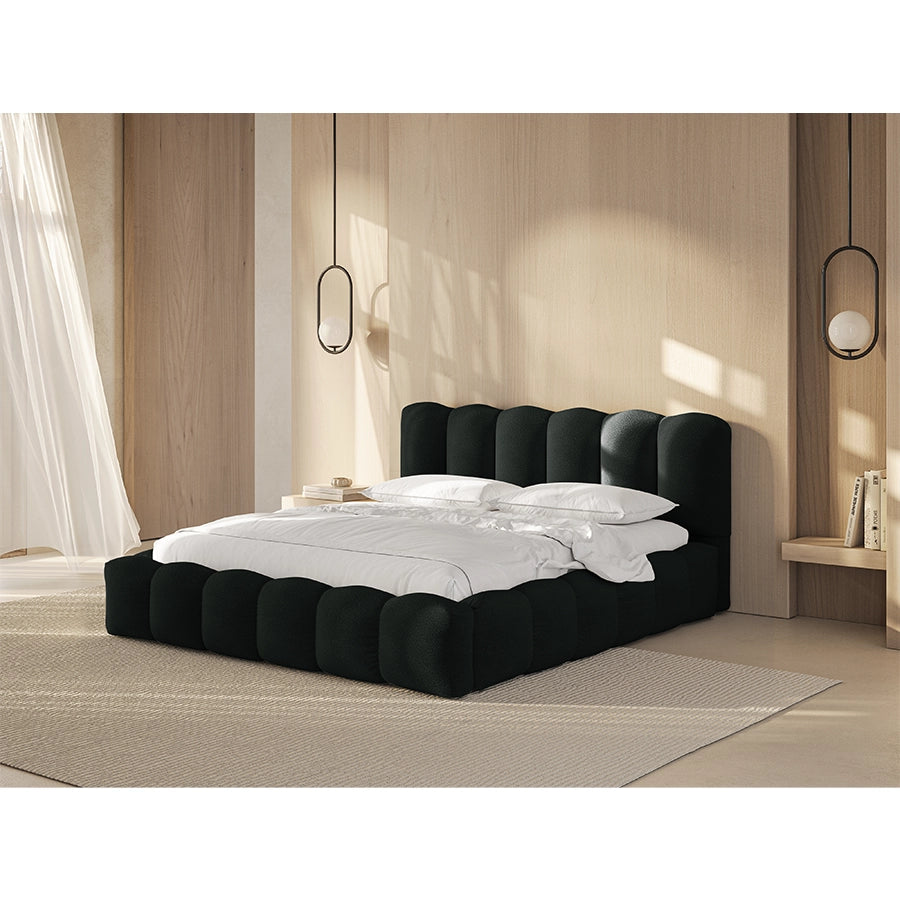 Pat negru 180 x 200 cm Boucle Lupine