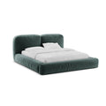 Pat petrol din catifea 160 x 200 cm Martina
