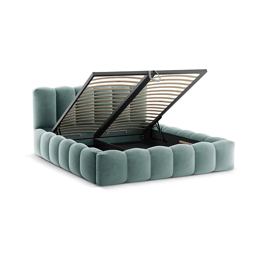 Pat verde menta din catifea 200 x 200 Lupine