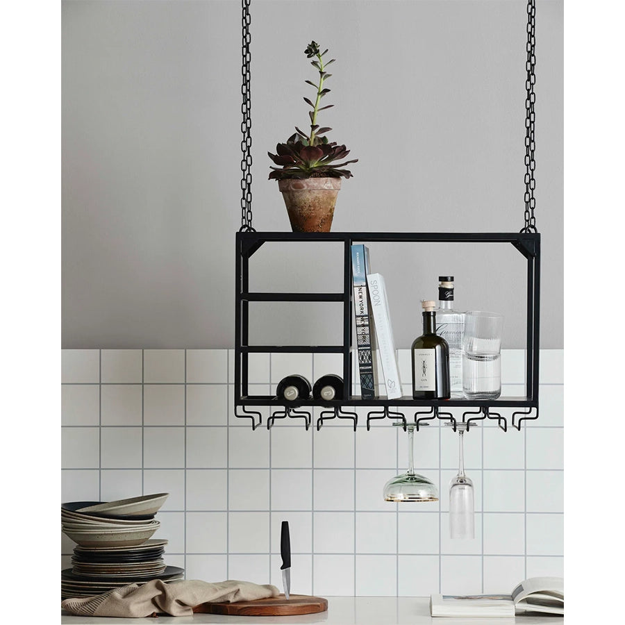 Raft suspendat negru din fier Loft Small Nordal