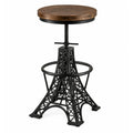 Scaun bar ajustabil maro negru din lemn Paris Loft