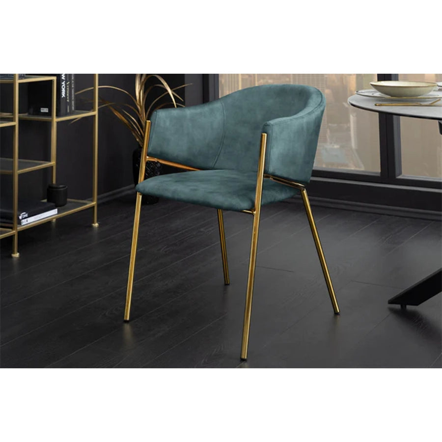 Scaun dining albastru din catifea Noblesse