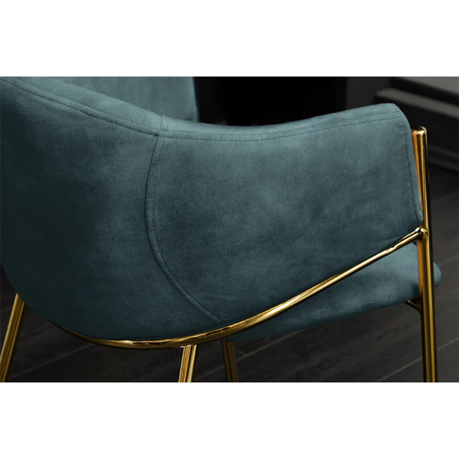 Scaun dining albastru din catifea Noblesse