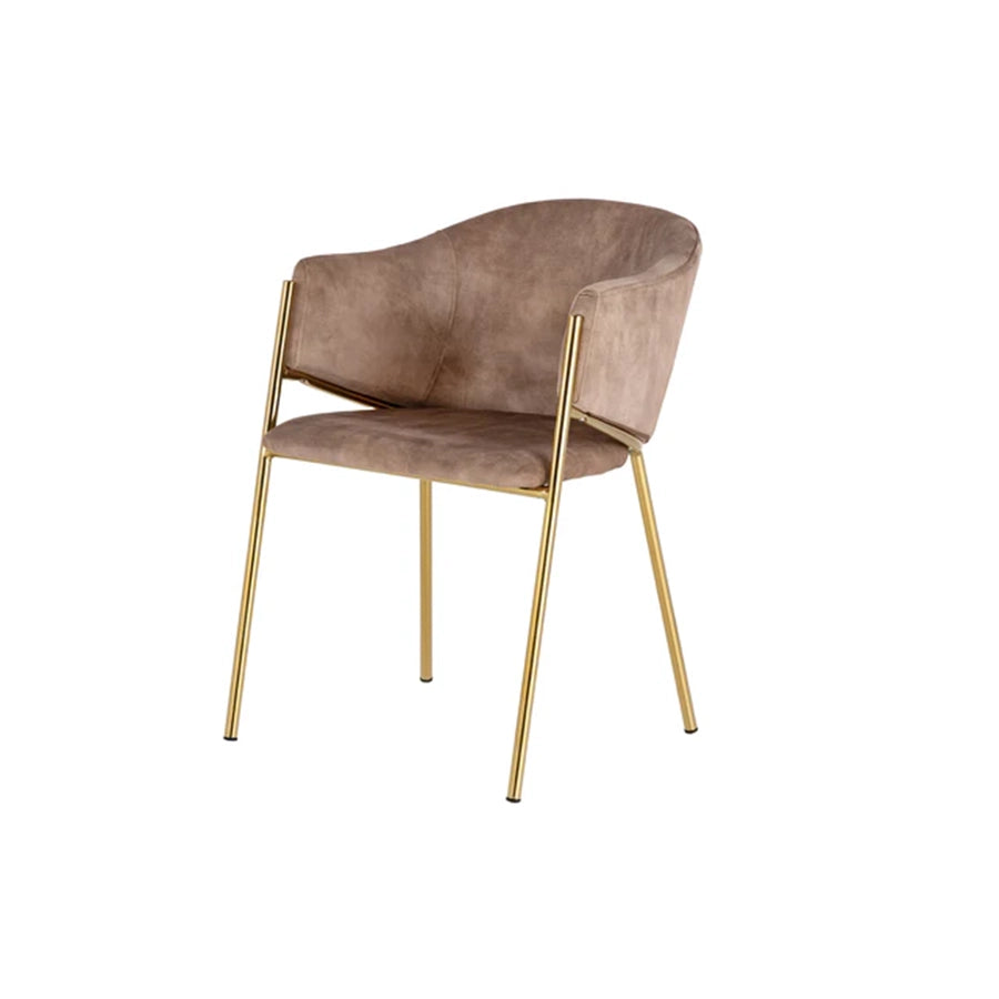 Scaun dining bej champagne din catifea Noblesse