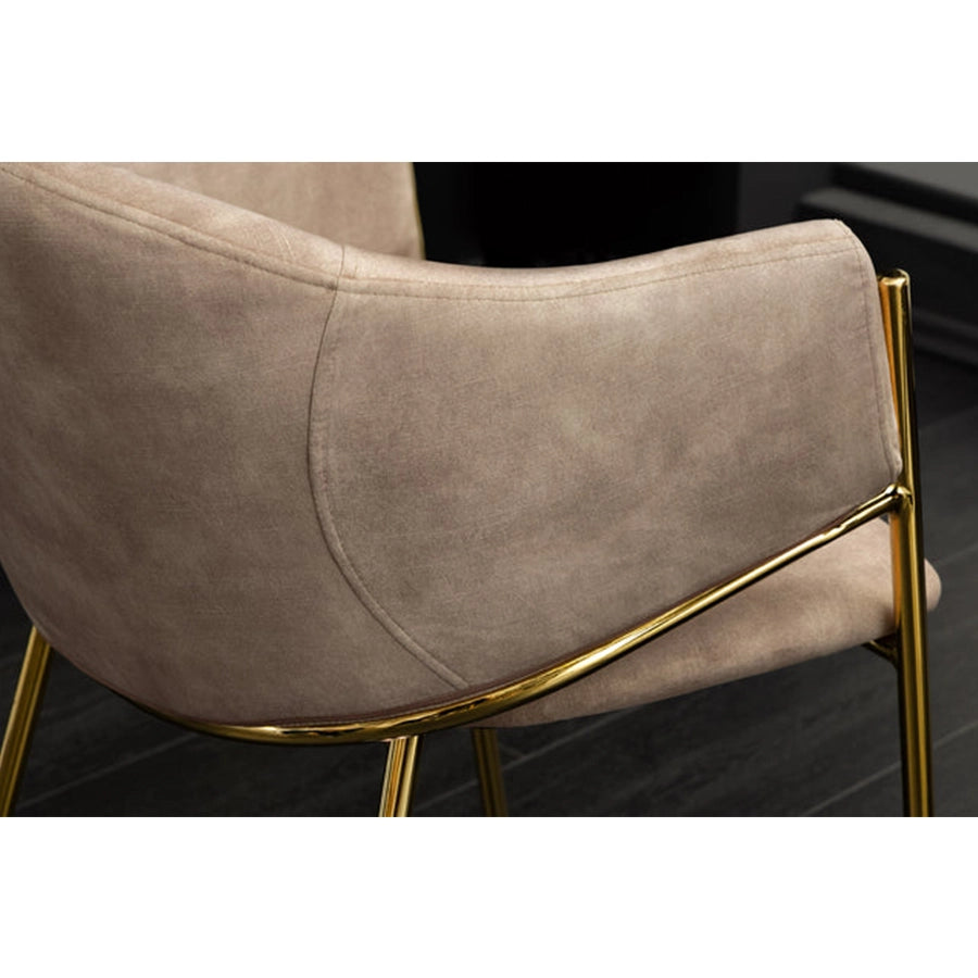 Scaun dining bej champagne din catifea Noblesse