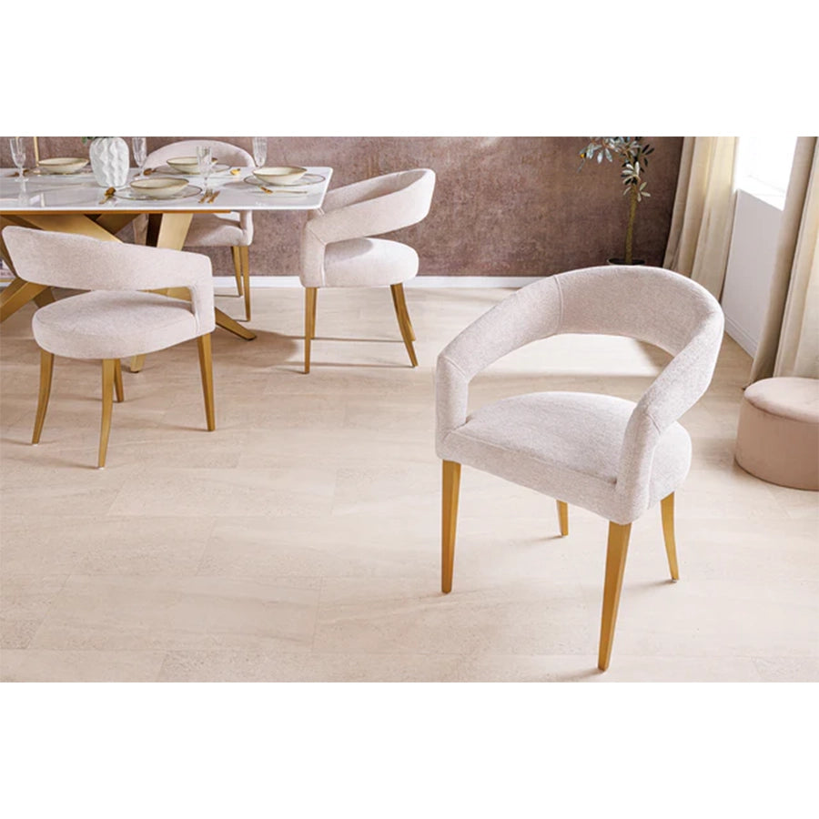 Scaun dining bej din textil Boutique
