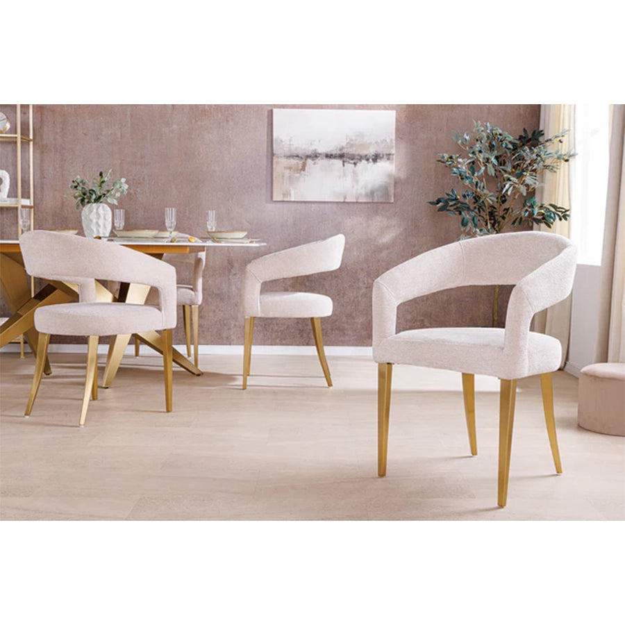 Scaun dining bej din textil Boutique