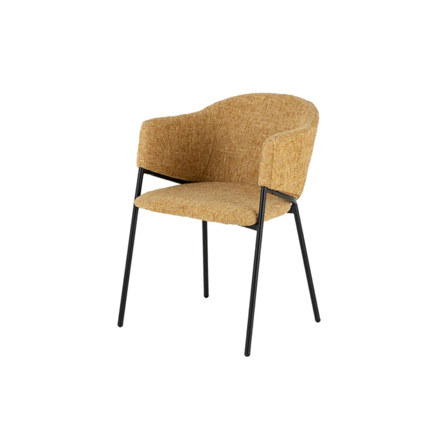 Scaun dining galben mustar din poliester Noblesse