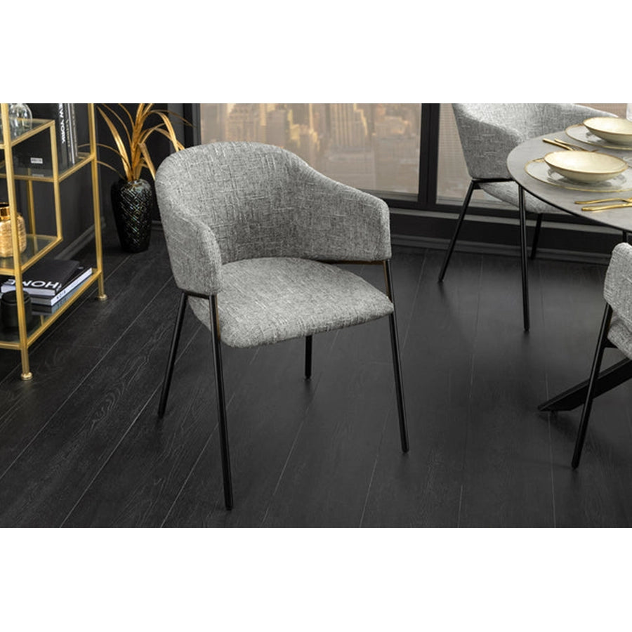 Scaun dining gri din poliester Noblesse