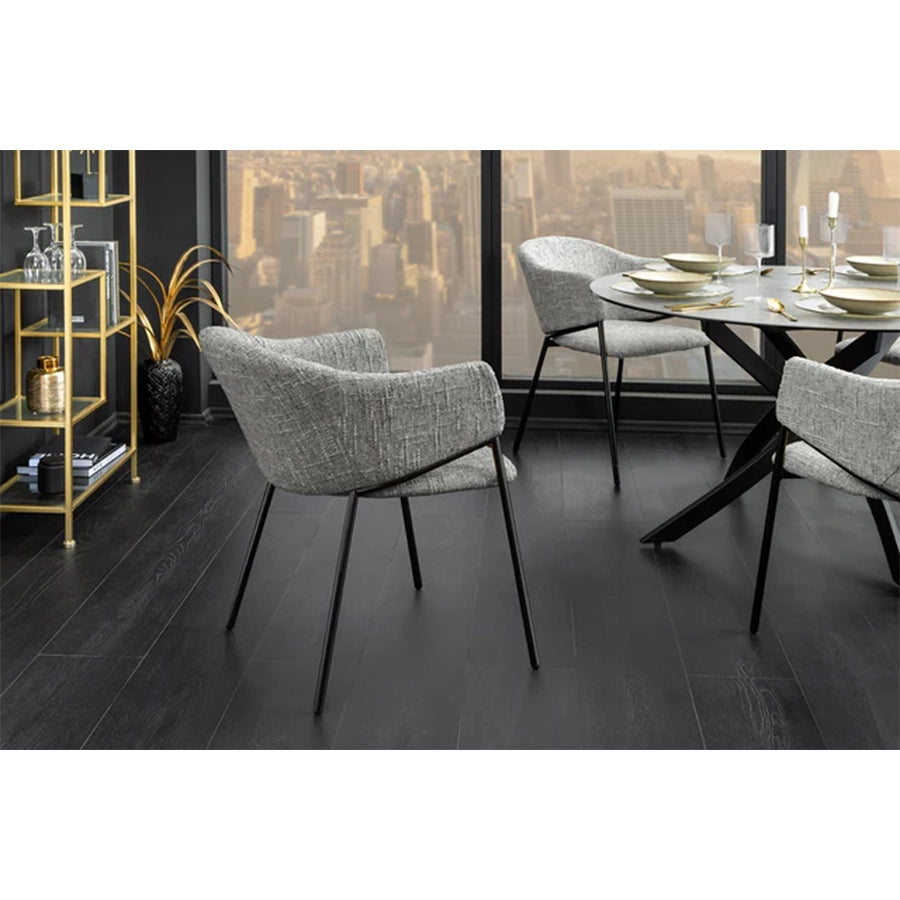 Scaun dining gri din poliester Noblesse