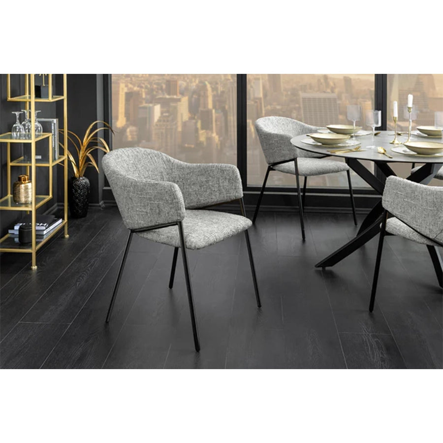Scaun dining gri din poliester Noblesse