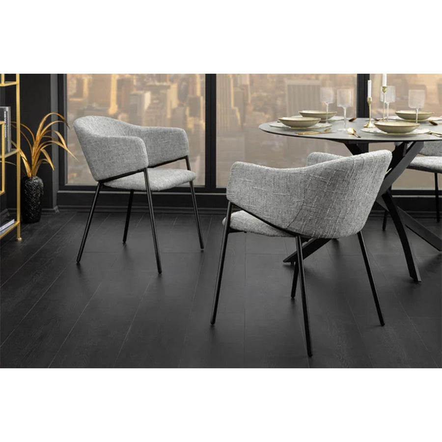 Scaun dining gri din poliester Noblesse