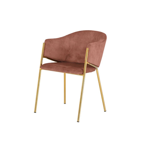 Scaun dining roz din catifea Noblesse