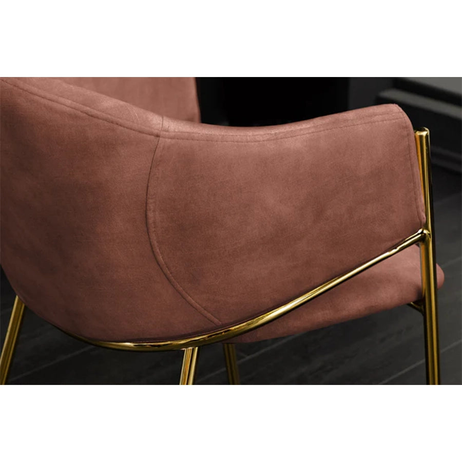 Scaun dining roz din catifea Noblesse