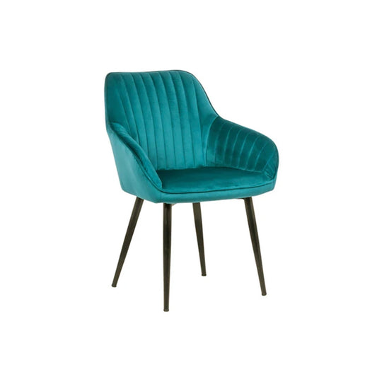 Scaun dining turcoaz din catifea Turin Invicta Interior