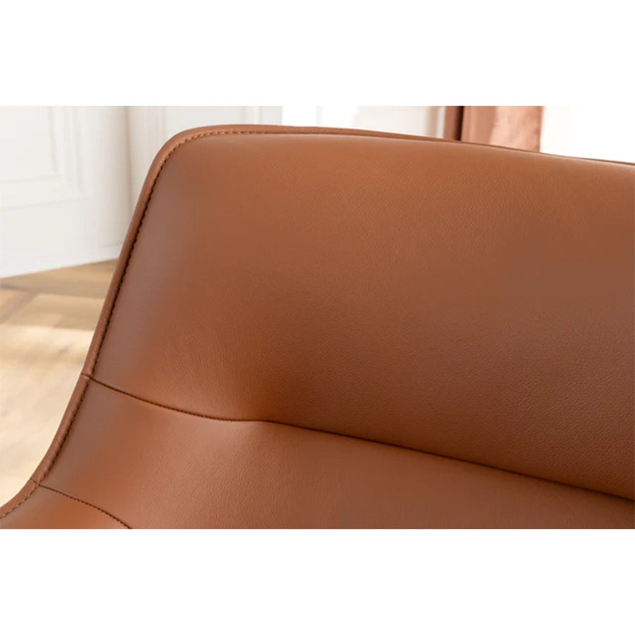 Scaun maro rotativ din piele si textil Le Grand