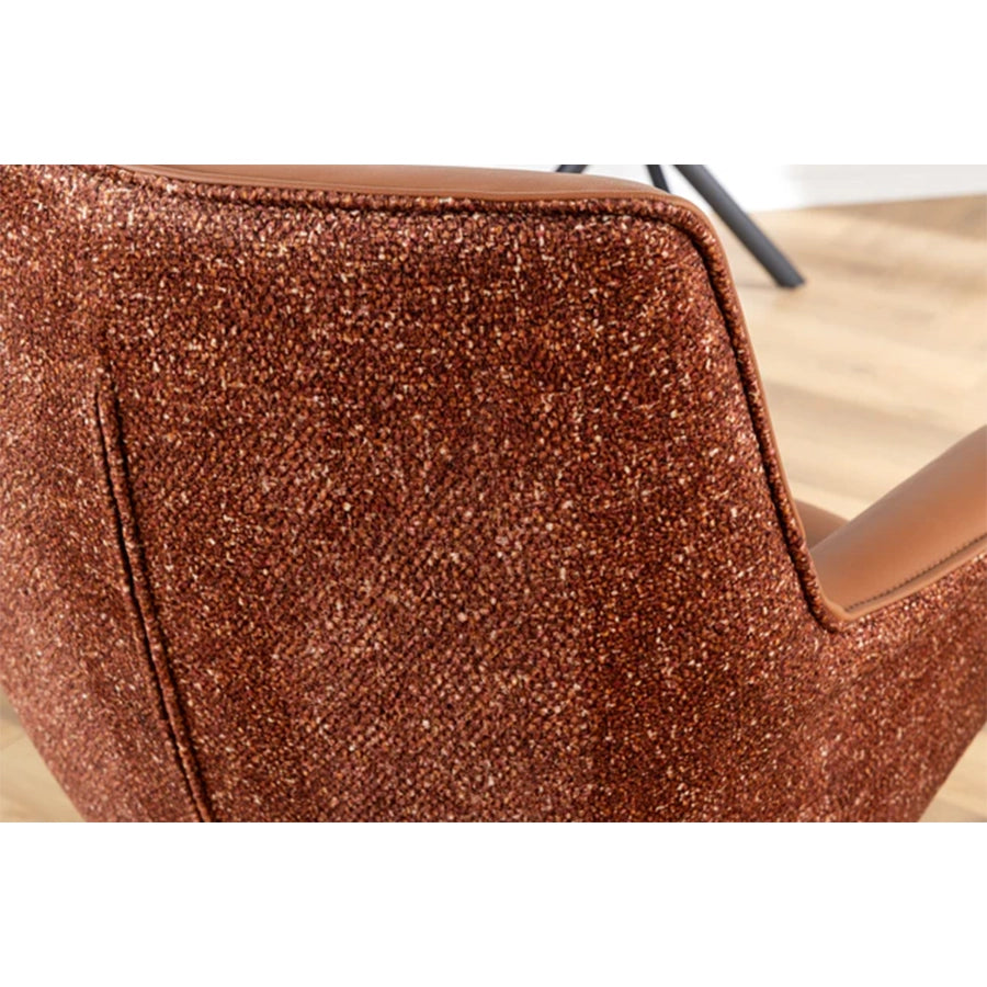 Scaun maro rotativ din piele si textil Le Grand