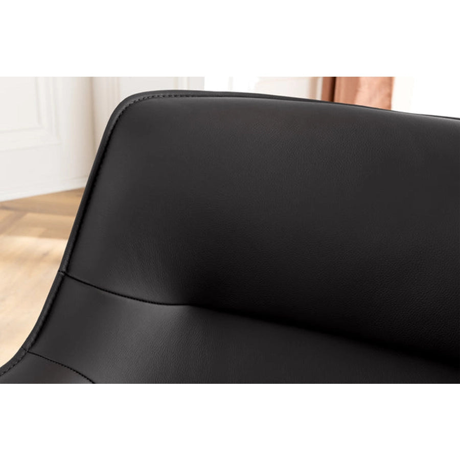 Scaun negru rotativ din piele si textil Le Grand