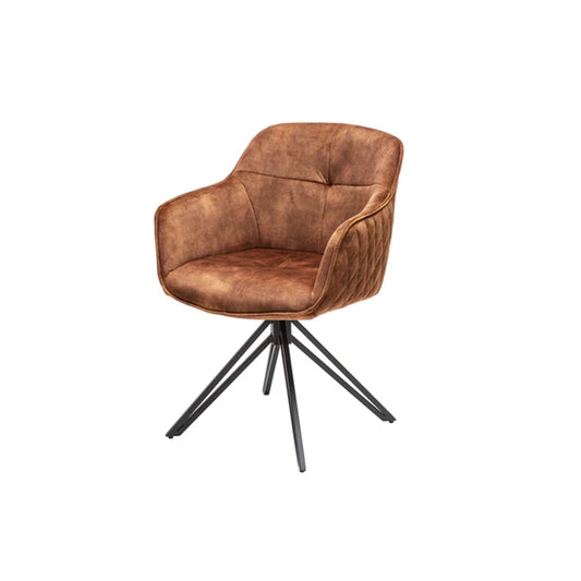 Scaun rotativ maro din catifea Euphoria Invicta Interior