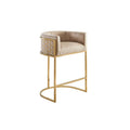 Scaun bar bej gold din catifea Elegance