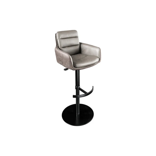 Scaun bar grej ajustabil rotativ din piele Big George