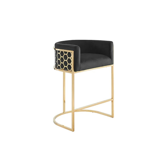 Scaun bar negru gold din catifea Elegance