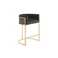Scaun bar negru gold din catifea Elegance