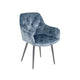 Scaun dining albastru din catifea Milano