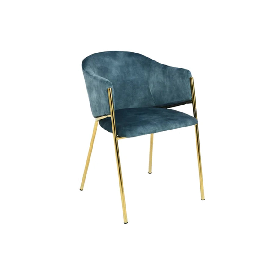Scaun dining albastru din catifea Noblesse