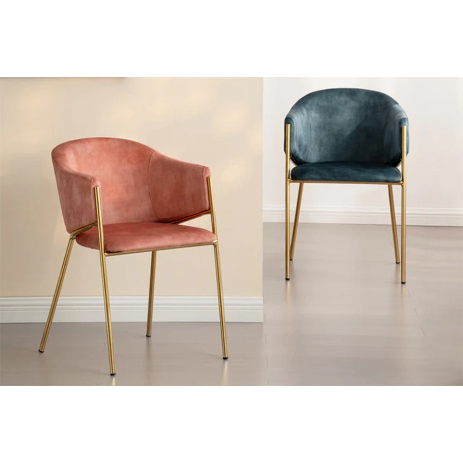 Scaun dining albastru din catifea Noblesse