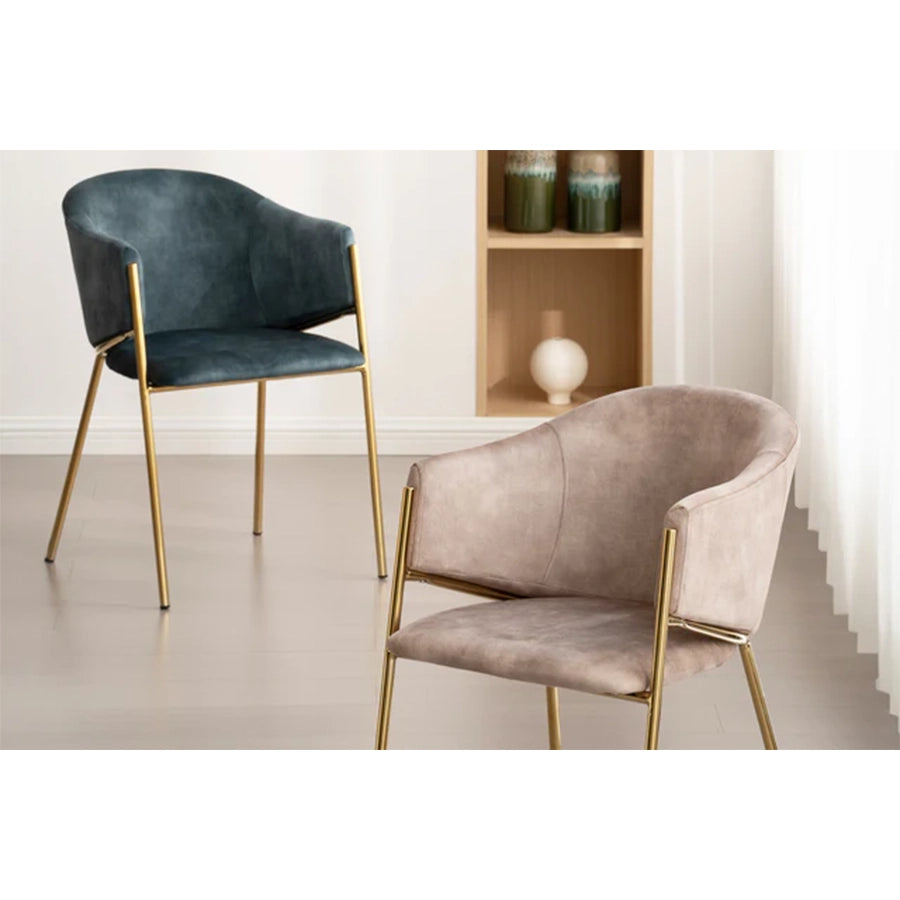 Scaun dining albastru din catifea Noblesse