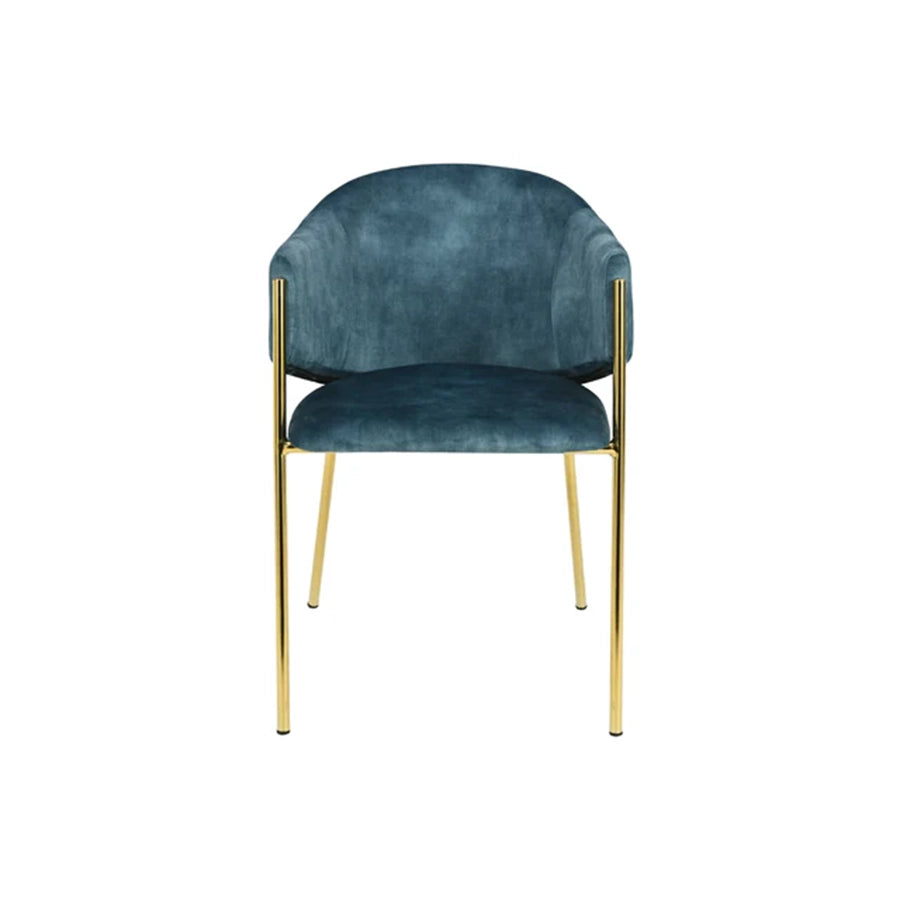 Scaun dining albastru din catifea Noblesse