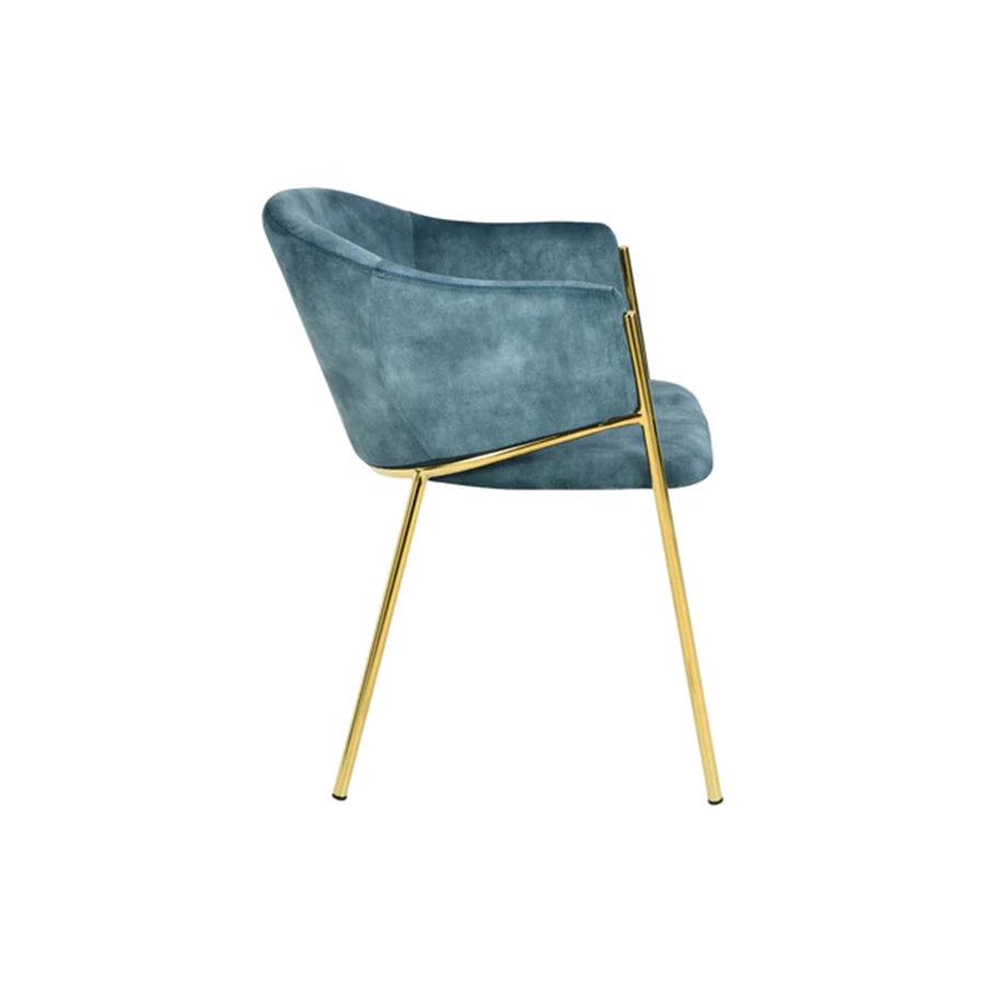 Scaun dining albastru din catifea Noblesse