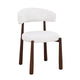 Scaun dining alb cu picioare cu aspect de nuc Durres