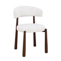Scaun dining alb cu picioare cu aspect de nuc Durres