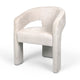 Scaun dining alb din chenille boucle Jena