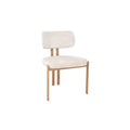Scaun dining bej crem din chenille Vanila