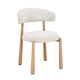 Scaun dining bej cu picioare cu aspect de stejar Durres