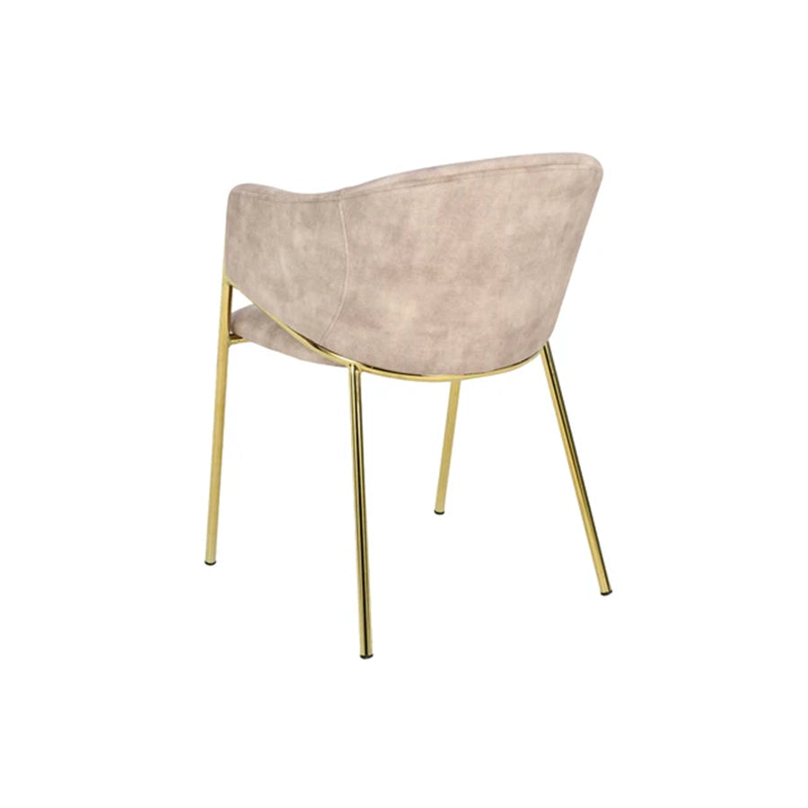Scaun dining bej champagne din catifea Noblesse
