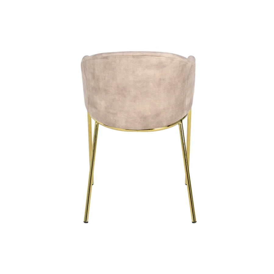 Scaun dining bej champagne din catifea Noblesse