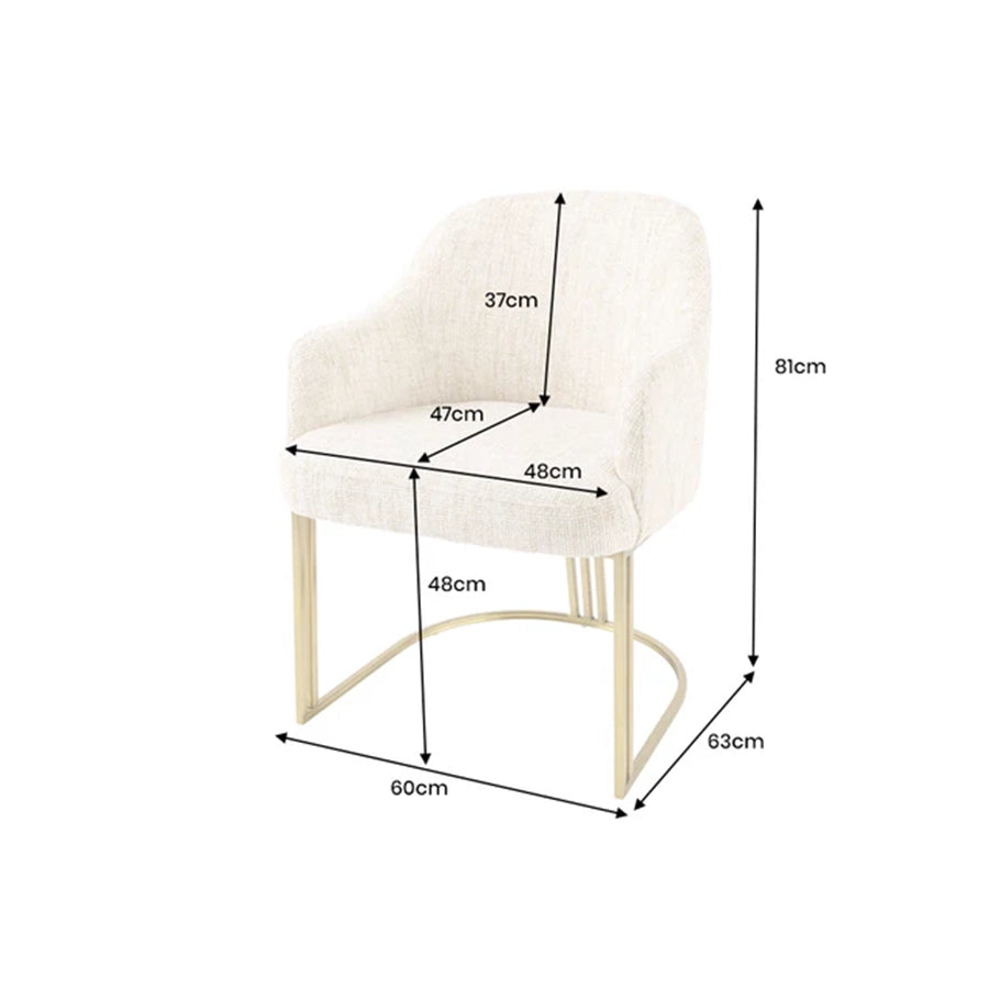 Scaun dining bej din chenille Extravagancia