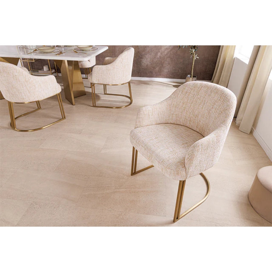 Scaun dining bej din chenille Extravagancia