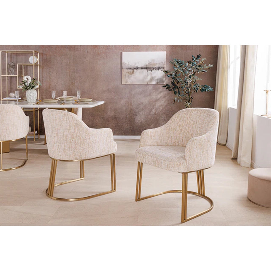 Scaun dining bej din chenille Extravagancia