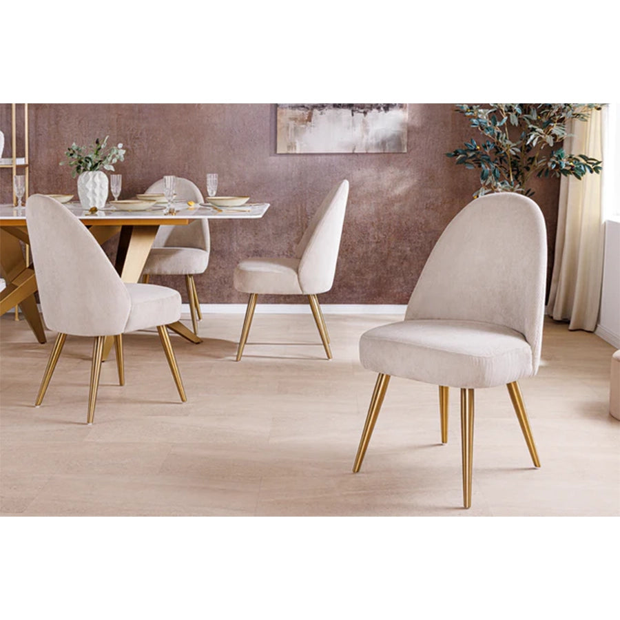 Scaun dining bej din poliester Mia Casa