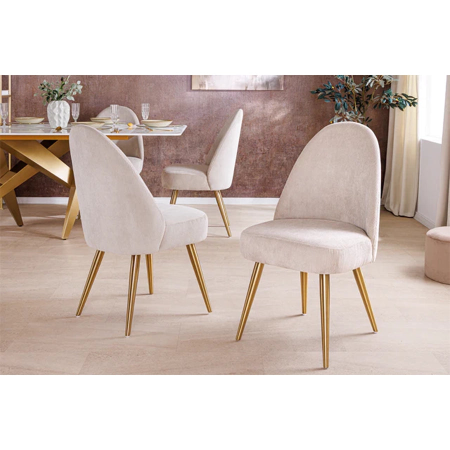 Scaun dining bej din poliester Mia Casa
